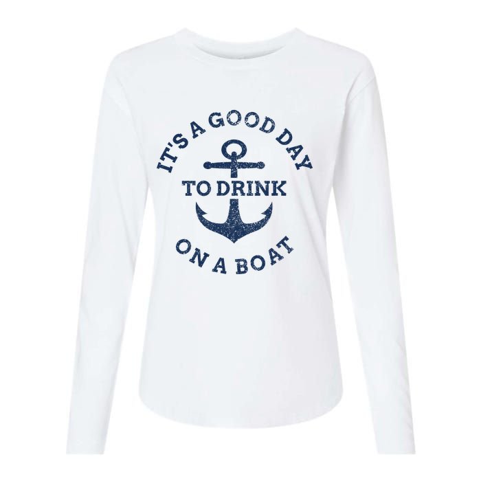 It's A Good Day To Drink On A Boat Lake Day Drinking Womens Cotton Relaxed Long Sleeve T-Shirt