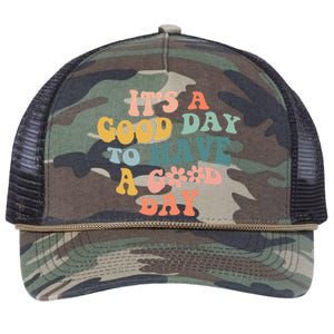 Its A Good Day To Have A Good Day Inspirational Quote Retro Rope Trucker Hat Cap