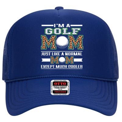 I'm A Golf Mom Funny Cool Mom Leopard For Mothers Day Funny Gift High Crown Mesh Back Trucker Hat