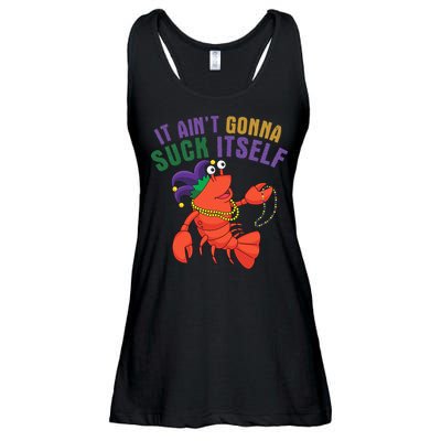 It Aint Gonna Suck Itself Crawfish Mardi Gras Funny Ladies Essential Flowy Tank