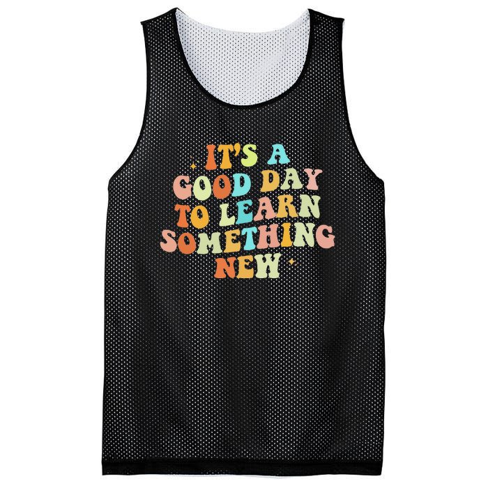 It's A Good Day To Learn Something New Retro Back To School Mesh Reversible Basketball Jersey Tank