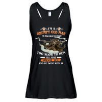 I'm A Grumpy Old Man I'm Too Old To Fight Too Slow To Run I'll Just Shoot You And Be Done With It Ladies Essential Flowy Tank