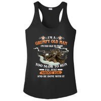 I'm A Grumpy Old Man I'm Too Old To Fight Too Slow To Run I'll Just Shoot You And Be Done With It Ladies PosiCharge Competitor Racerback Tank