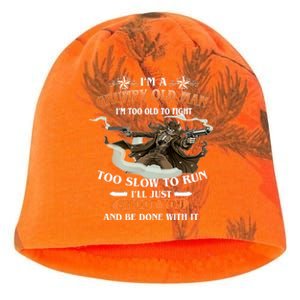 I'm A Grumpy Old Man I'm Too Old To Fight Too Slow To Run I'll Just Shoot You And Be Done With It Kati - Camo Knit Beanie