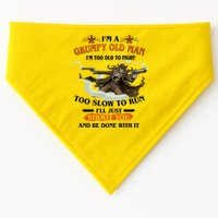 I'm A Grumpy Old Man I'm Too Old To Fight Too Slow To Run I'll Just Shoot You And Be Done With It USA-Made Doggie Bandana