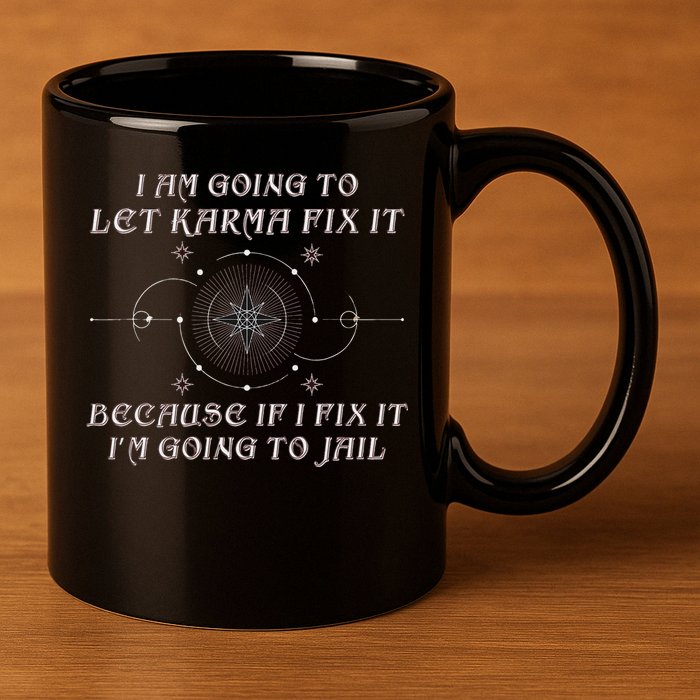 I Am Going To Let Karma Fix It Because If I Fix It Funny 11oz C Handle Ceramic Mug