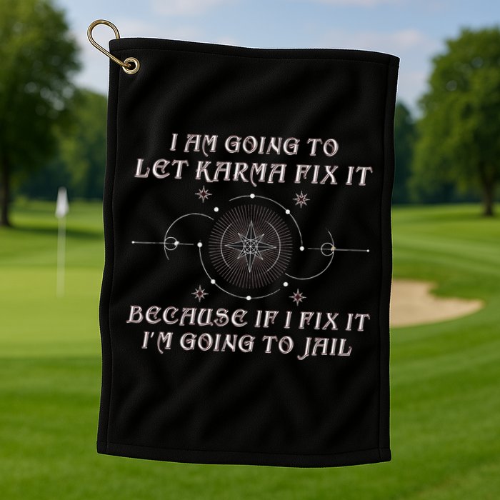 I Am Going To Let Karma Fix It Because If I Fix It Funny Golf Towel