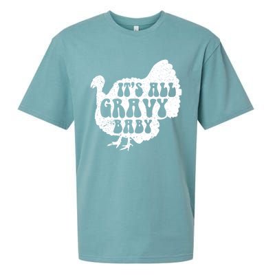 Its All Gravy Cool Turkey Day Funny Gift Funny Sauce Gravy Gift Sueded Cloud Jersey T-Shirt