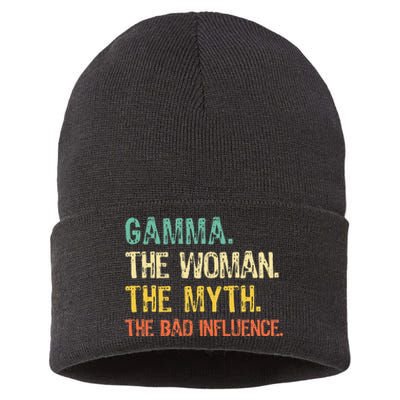 I Am Grandma The Woman Myth Legend Bad Influence Grandparent Sustainable Knit Beanie