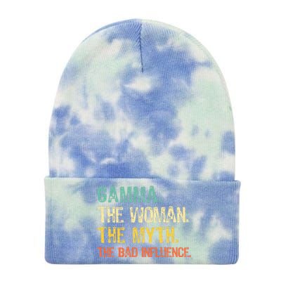 I Am Grandma The Woman Myth Legend Bad Influence Grandparent Tie Dye 12in Knit Beanie