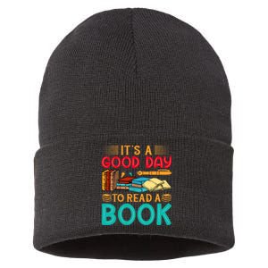 Its A Good Day To Read Book Funny Library Reading Lovers Sustainable Knit Beanie