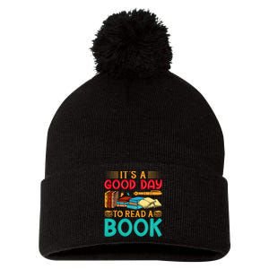 Its A Good Day To Read Book Funny Library Reading Lovers Pom Pom 12in Knit Beanie