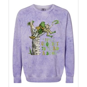 ItS A Good Day To Read A Book Retro Funny Frog Toad Tank To Colorblast Crewneck Sweatshirt