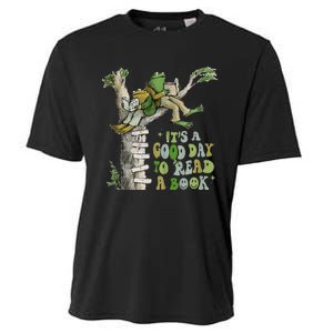 ItS A Good Day To Read A Book Retro Funny Frog Toad Tank To Cooling Performance Crew T-Shirt