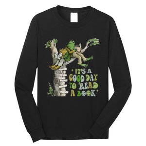 ItS A Good Day To Read A Book Retro Funny Frog Toad Tank To Long Sleeve Shirt