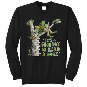 ItS A Good Day To Read A Book Retro Funny Frog Toad Tank To Sweatshirt