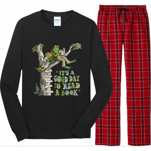 ItS A Good Day To Read A Book Retro Funny Frog Toad Tank To Long Sleeve Pajama Set