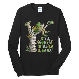 ItS A Good Day To Read A Book Retro Funny Frog Toad Tank To Tall Long Sleeve T-Shirt