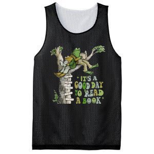 ItS A Good Day To Read A Book Retro Funny Frog Toad Tank To Mesh Reversible Basketball Jersey Tank