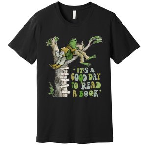 ItS A Good Day To Read A Book Retro Funny Frog Toad Tank To Premium T-Shirt