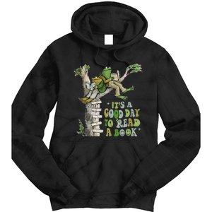 ItS A Good Day To Read A Book Retro Funny Frog Toad Tank To Tie Dye Hoodie