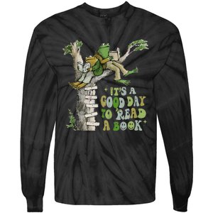 ItS A Good Day To Read A Book Retro Funny Frog Toad Tank To Tie-Dye Long Sleeve Shirt