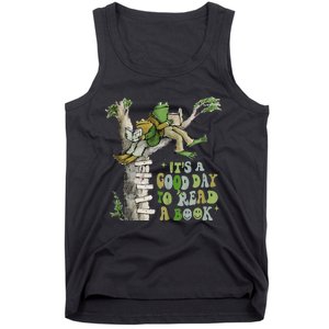 ItS A Good Day To Read A Book Retro Funny Frog Toad Tank To Tank Top