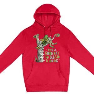 ItS A Good Day To Read A Book Retro Funny Frog Toad Tank To Premium Pullover Hoodie