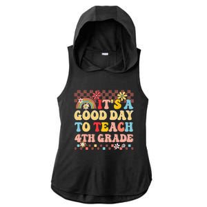 It's A Good Day To Teach Fourth Grade Groovy Teacher Ladies PosiCharge Tri-Blend Wicking Draft Hoodie Tank