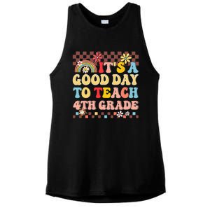 It's A Good Day To Teach Fourth Grade Groovy Teacher Ladies PosiCharge Tri-Blend Wicking Tank