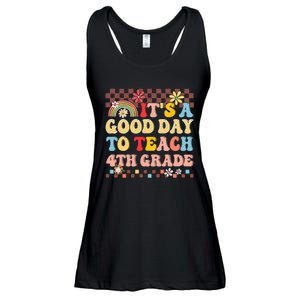 It's A Good Day To Teach Fourth Grade Groovy Teacher Ladies Essential Flowy Tank