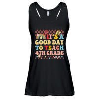 It's A Good Day To Teach Fourth Grade Groovy Teacher Ladies Essential Flowy Tank