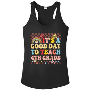 It's A Good Day To Teach Fourth Grade Groovy Teacher Ladies PosiCharge Competitor Racerback Tank