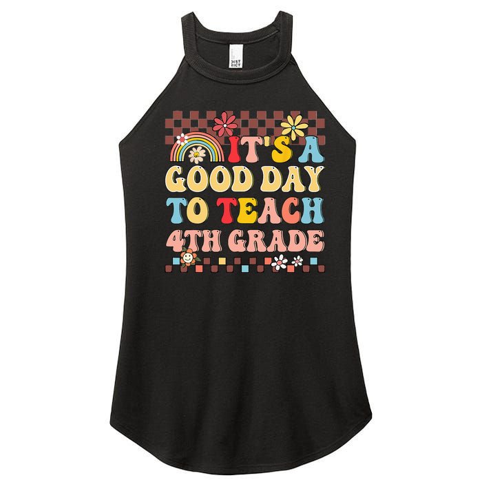 It's A Good Day To Teach Fourth Grade Groovy Teacher Women's Perfect Tri Rocker Tank