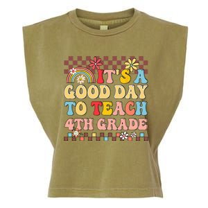 It's A Good Day To Teach Fourth Grade Groovy Teacher Garment-Dyed Women's Muscle Tee