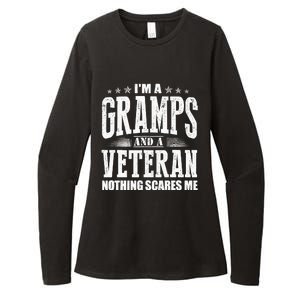 IM A Gramps And A Veteran Nothing Scares Me Funny Dad Gifts Womens CVC Long Sleeve Shirt