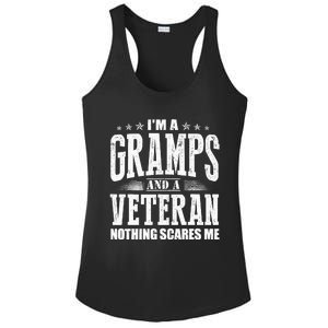 IM A Gramps And A Veteran Nothing Scares Me Funny Dad Gifts Ladies PosiCharge Competitor Racerback Tank