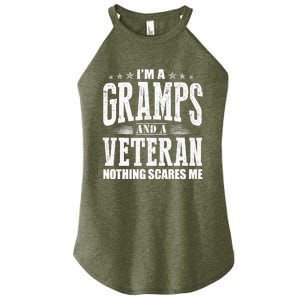 IM A Gramps And A Veteran Nothing Scares Me Funny Dad Gifts Women's Perfect Tri Rocker Tank