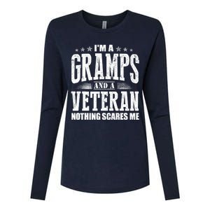 IM A Gramps And A Veteran Nothing Scares Me Funny Dad Gifts Womens Cotton Relaxed Long Sleeve T-Shirt