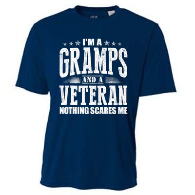 IM A Gramps And A Veteran Nothing Scares Me Funny Dad Gifts Cooling Performance Crew T-Shirt