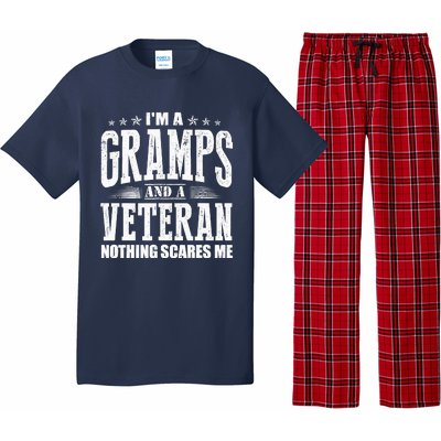 IM A Gramps And A Veteran Nothing Scares Me Funny Dad Gifts Pajama Set