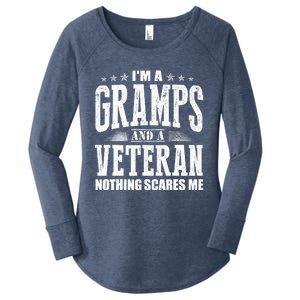 IM A Gramps And A Veteran Nothing Scares Me Funny Dad Gifts Women's Perfect Tri Tunic Long Sleeve Shirt