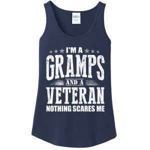 IM A Gramps And A Veteran Nothing Scares Me Funny Dad Gifts Ladies Essential Tank