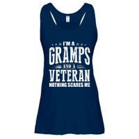 IM A Gramps And A Veteran Nothing Scares Me Funny Dad Gifts Ladies Essential Flowy Tank