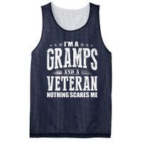 IM A Gramps And A Veteran Nothing Scares Me Funny Dad Gifts Mesh Reversible Basketball Jersey Tank