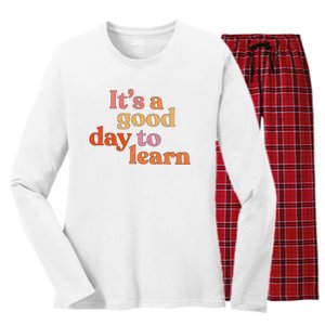 It's A Good Day To Learn Women's Long Sleeve Flannel Pajama Set 