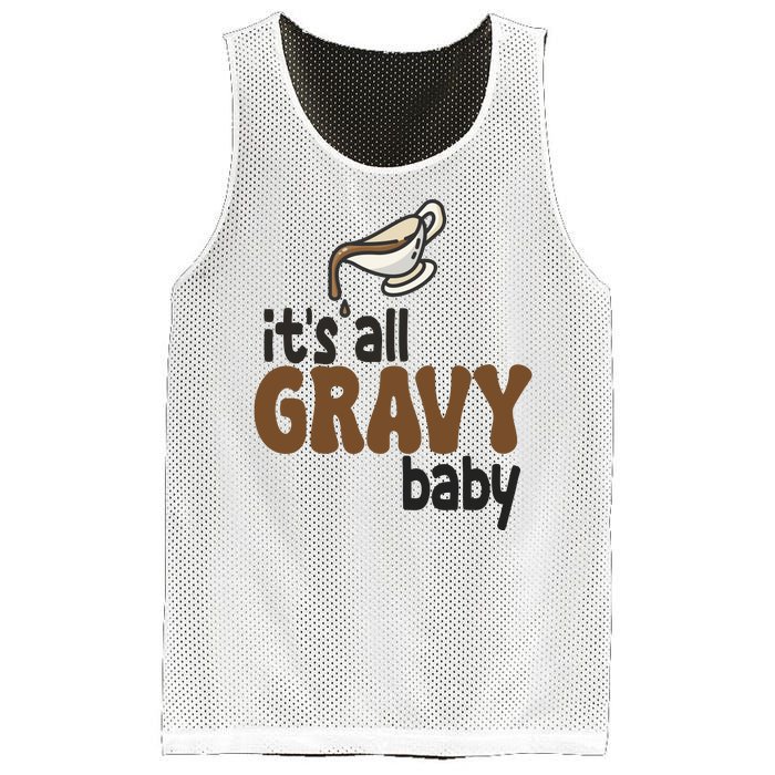 Its All Gravy Baby Funny Thanksgiving Mesh Reversible Basketball Jersey Tank