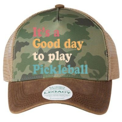 ItS A Good Days To Play Pickleball Lover Paddleball Sports Gift Legacy Tie Dye Trucker Hat