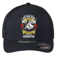 I Asked God To Make Me A Better Man He Sent Me My Son Flexfit Unipanel Trucker Cap
