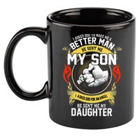I Asked God To Make Me A Better Man He Sent Me My Son 11oz C Handle Ceramic Mug